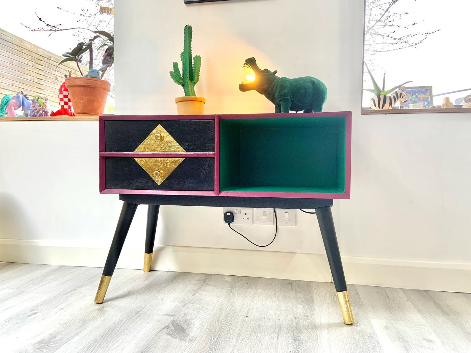 Purple console table